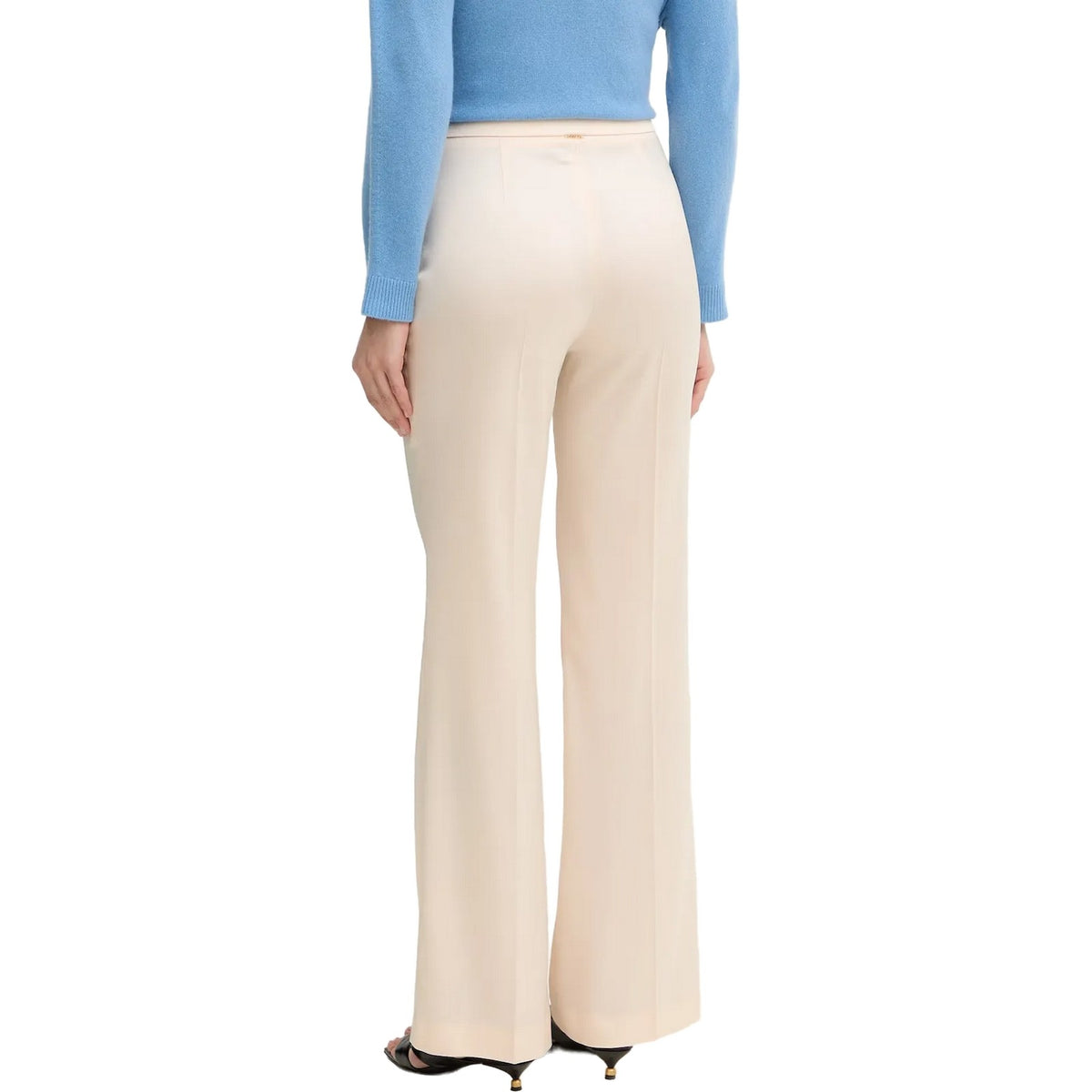 Pantaloni Donna Twinset - Pantalone Wide Vita Alta - Beige