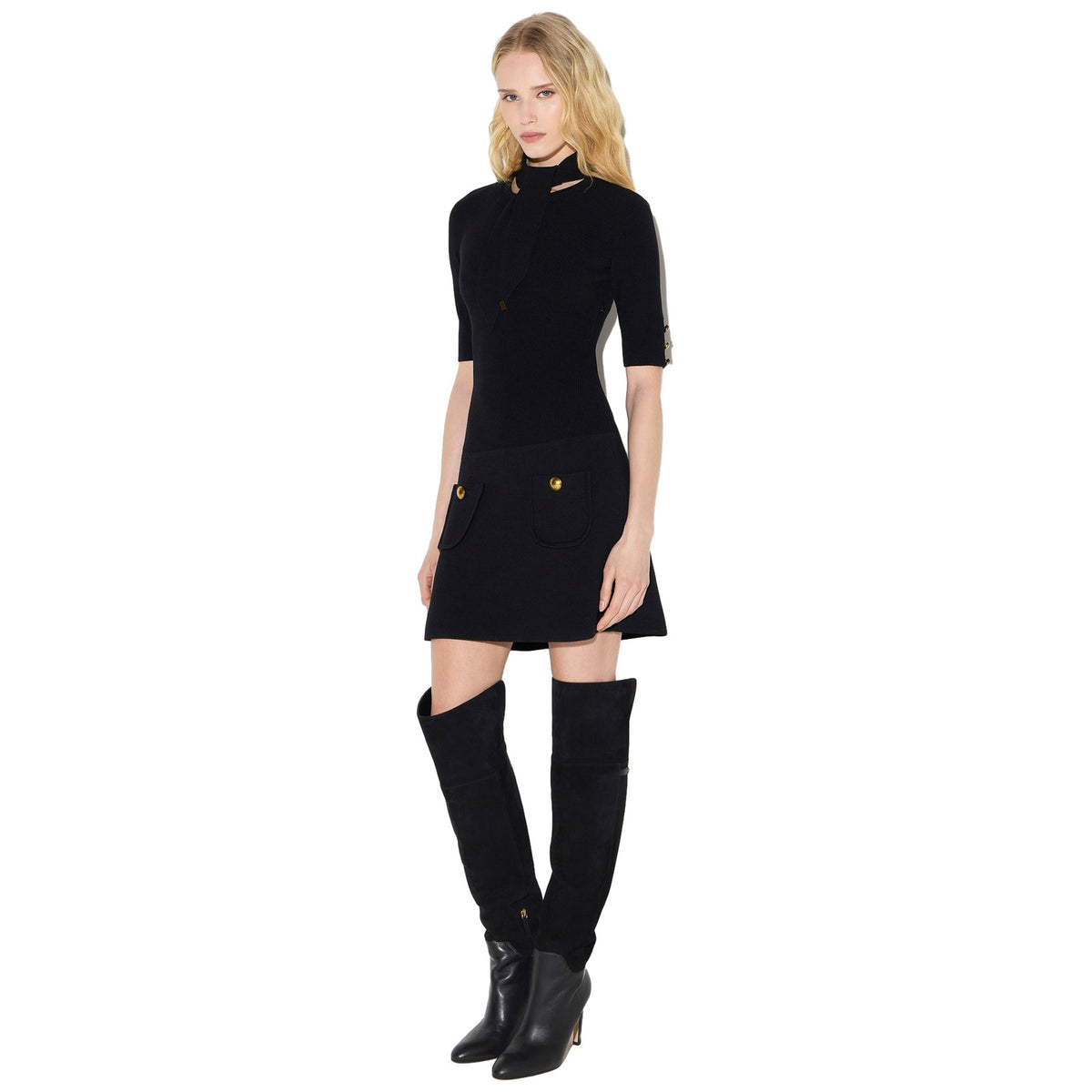 Vestiti casual Donna Elisabetta Franchi - Abito di maglia AM04S66E2 - Nero