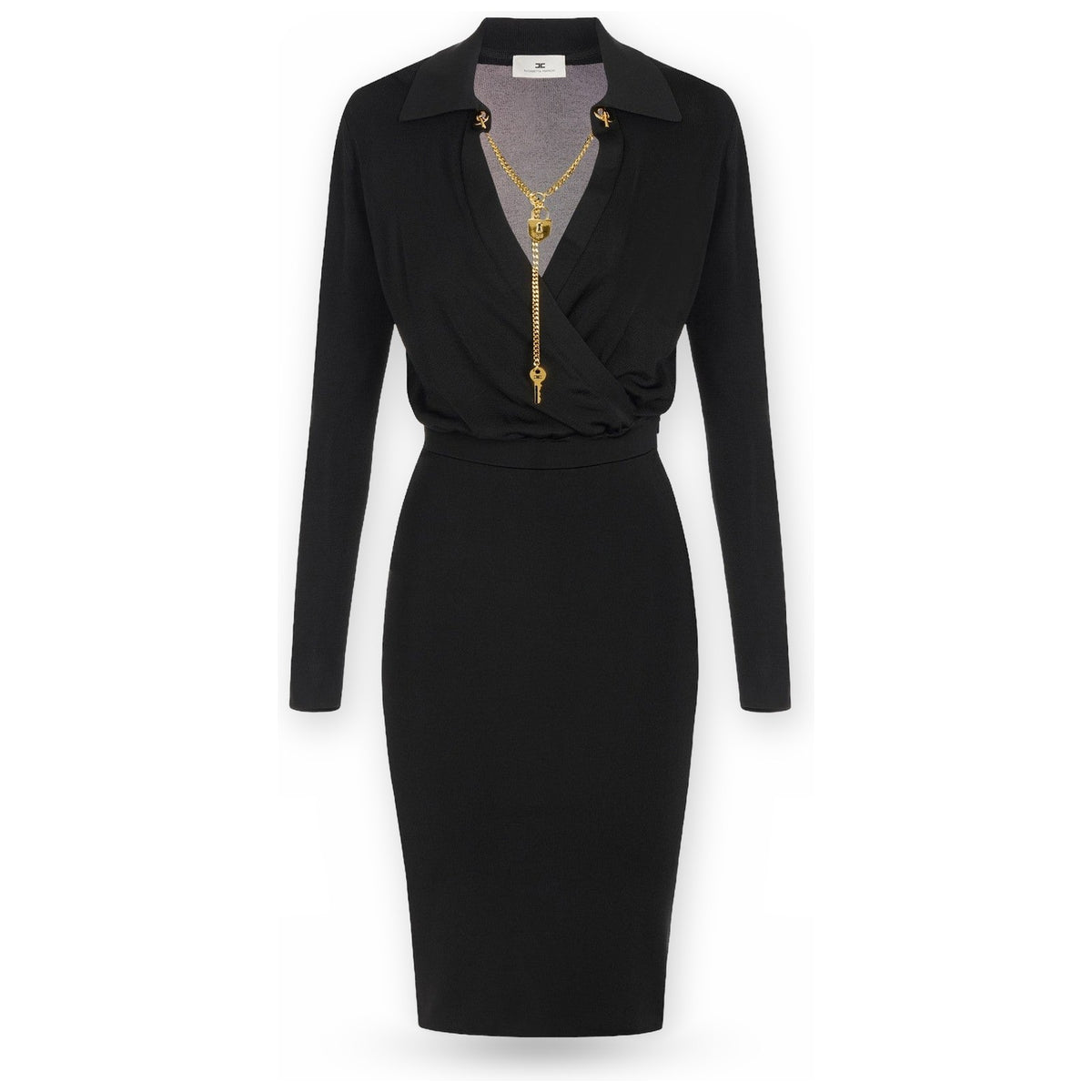 Vestiti casual Donna Elisabetta Franchi - Abito di maglia AM19S66E2 - Nero