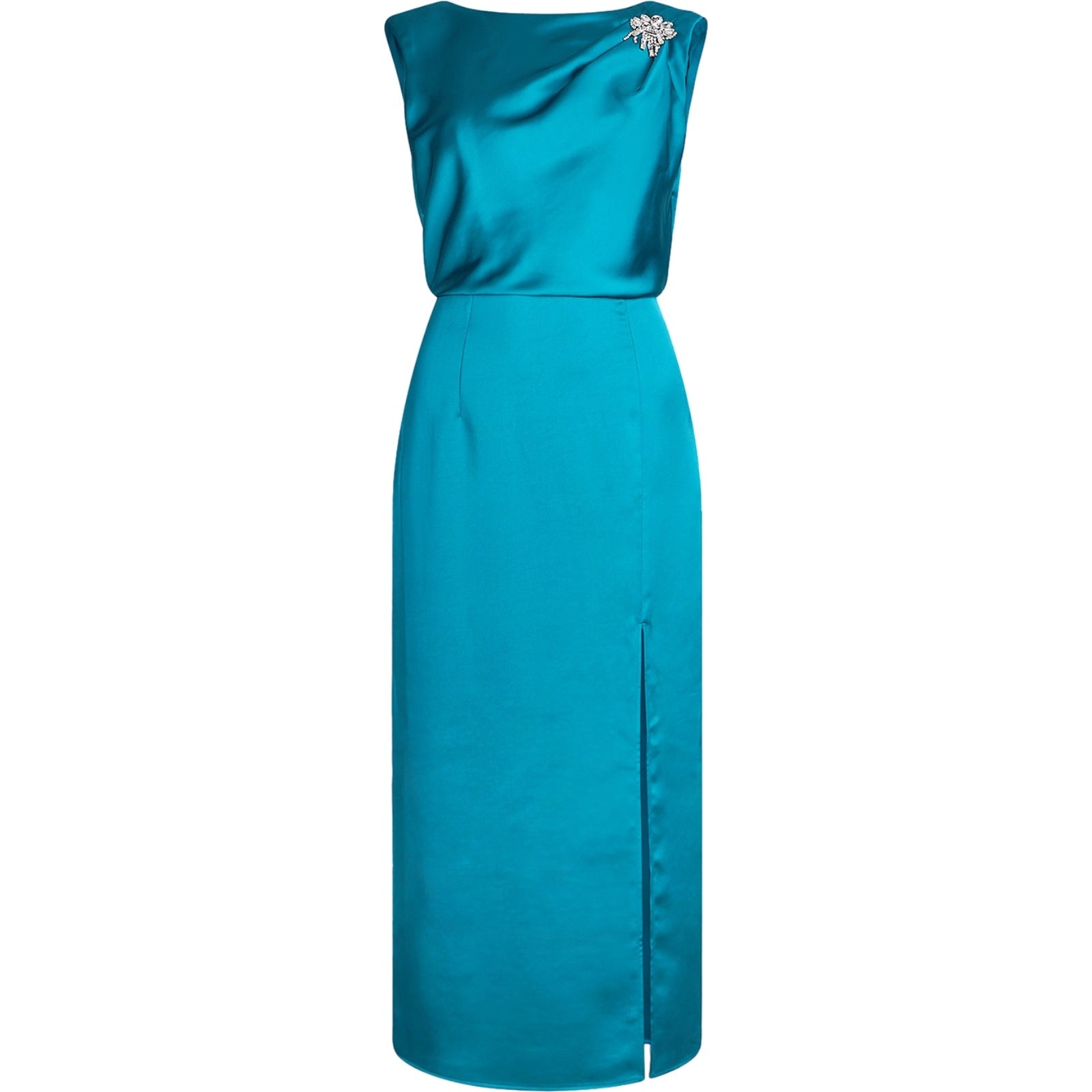 Vestiti da sera e cerimonia Donna Liu Jo - Abito Midi Con Spacco - Verde