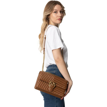 Borse a spalla Donna Pinko - Love One Classic Dc Sheep Napp - Marrone di Pinko su Gianni Foti