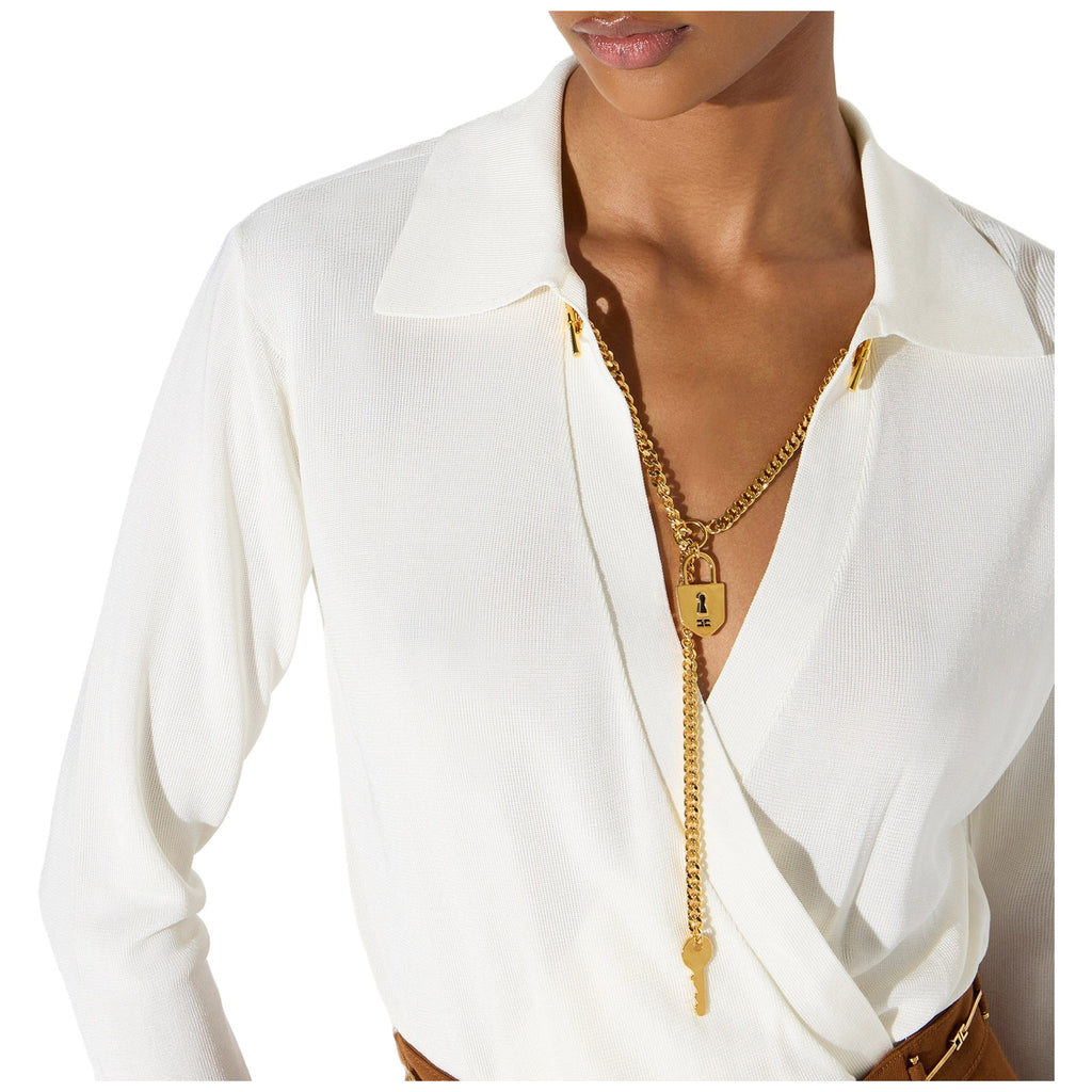 Body Donna Elisabetta Franchi - Body tricot BK03S66E2 - Avorio