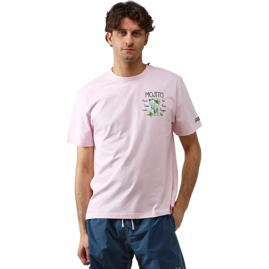 T-shirt Uomo Mc2 Saint Barth - T-Shirt With Embroidery - Rosa