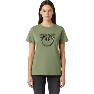 T-shirt Donna Pinko - Quentin T-Shirt Jersey Ricamo - Verde