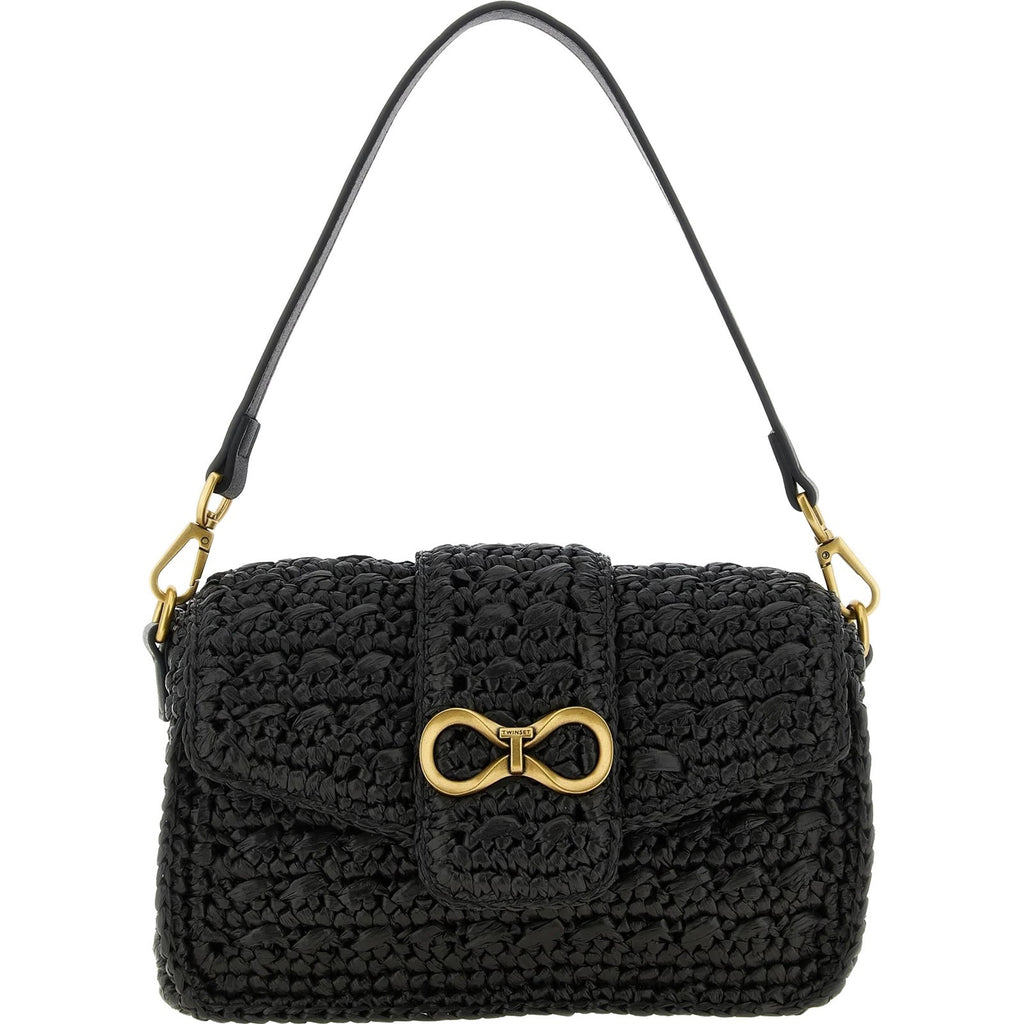 Borse a tracolla Donna Twinset - Tracolla C/Patta Effetto Crochet - Nero