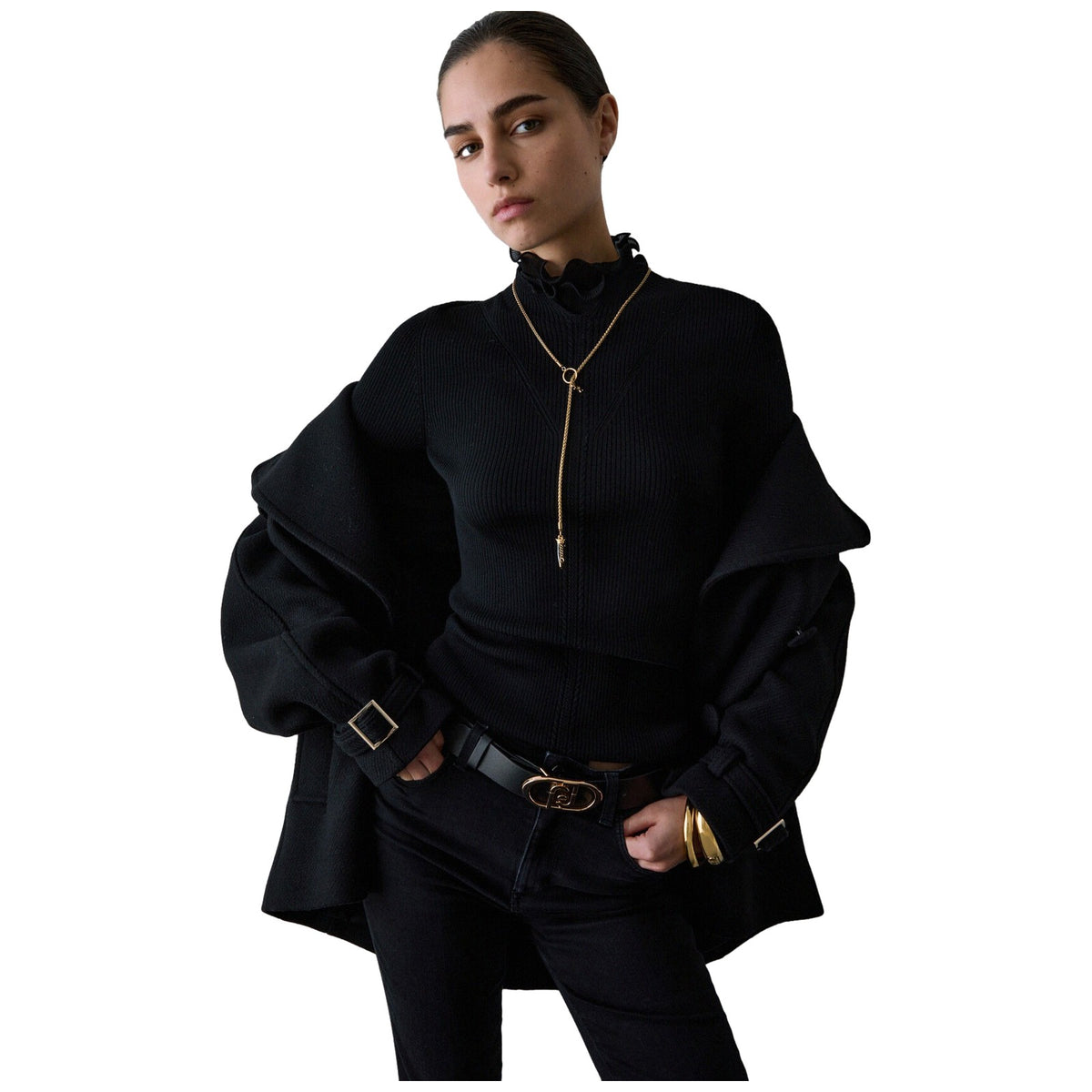 Maglie Donna Liu Jo - Maglia Chiusa M/L Rouches Tess - Nero