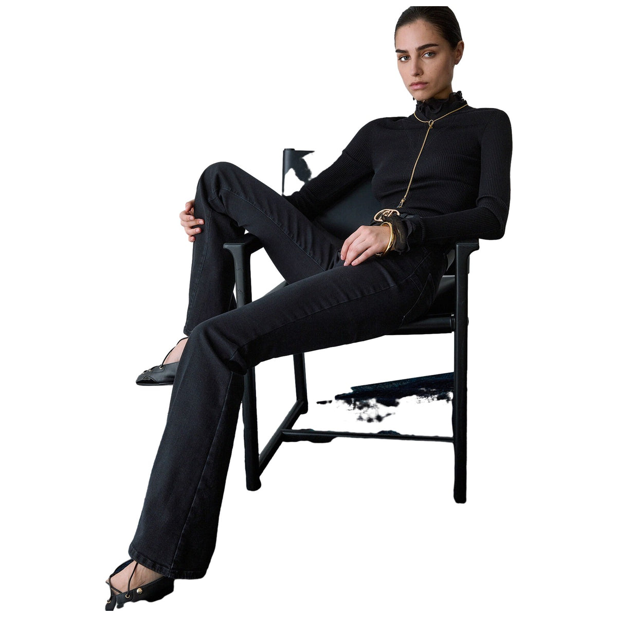 Maglie Donna Liu Jo - Maglia Chiusa M/L Rouches Tess - Nero