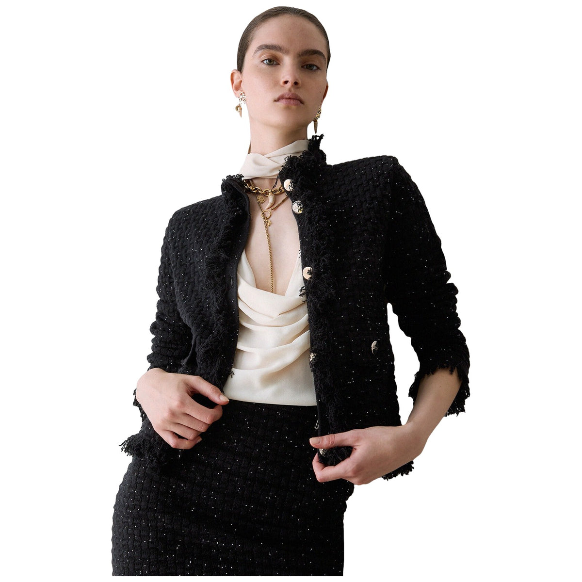 Giacche Donna Liu Jo - Ecs Giacca Maglia M/L Fitted - Nero