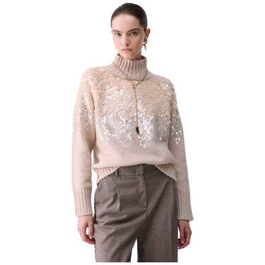 Maglie Donna Liu Jo - Maglia Chiusa M/L Ricamo Paill - Oro