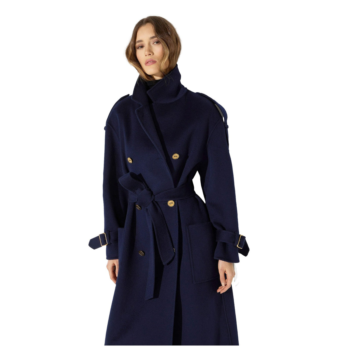 Cappotti Donna Elisabetta Franchi - Cappotto con cintura CP02D66E2 - Blu