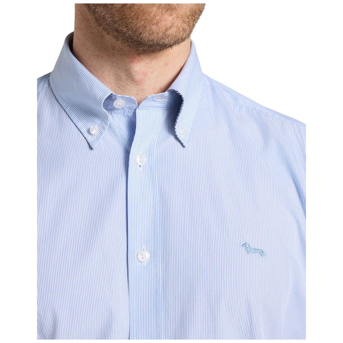 Camicie casual Uomo Harmont & Blaine - Camicia Microriga Tinto Filo CRR074013435B - Azzurro