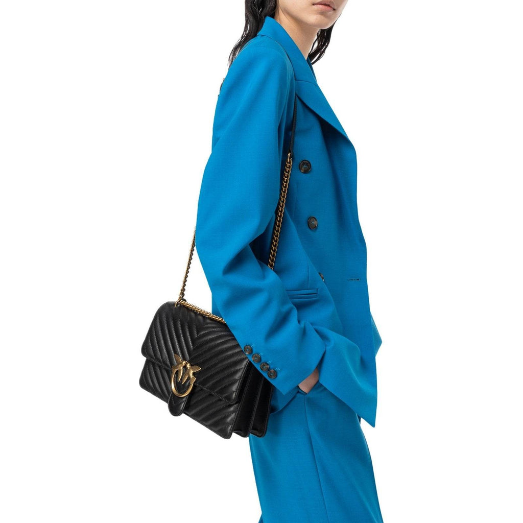 Borse a spalla Donna Pinko - Love One Classic Dc Sheep Napp - Nero