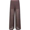 Pantaloni Donna Pinko - Kimmy Pantalone Popeline Ricam - Marrone