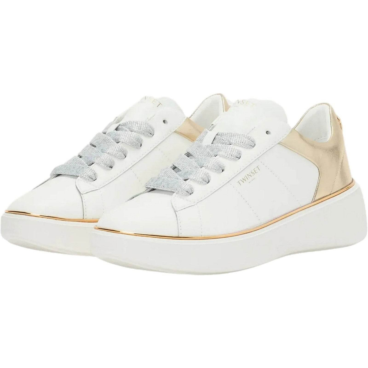 Sneaker Donna Twinset - Sneaker In Pelle - Bianco-Gianni Foti