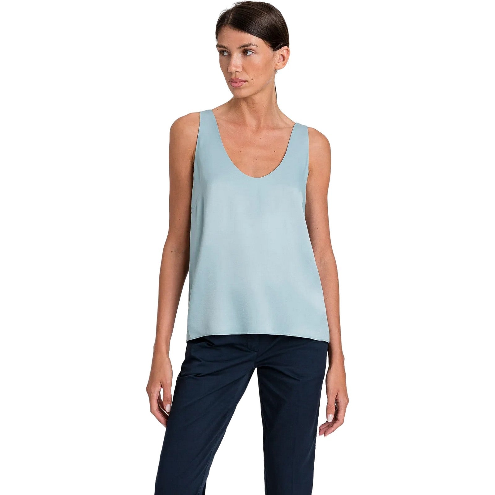 Canotte e top Donna Twinset - Top Con Spalla Larga - Blu
