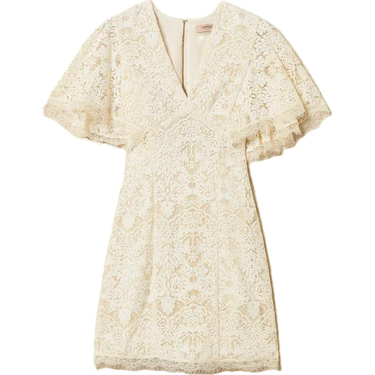 Vestiti da sera e cerimonia Donna Twinset - Abito Corto In Pizzo - Bianco