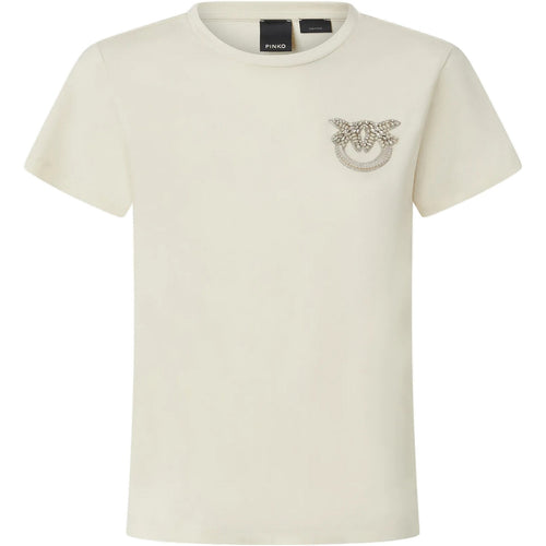 T-shirt Donna Pinko - Nambrone T-Shirt Jersey Logo B - Bianco