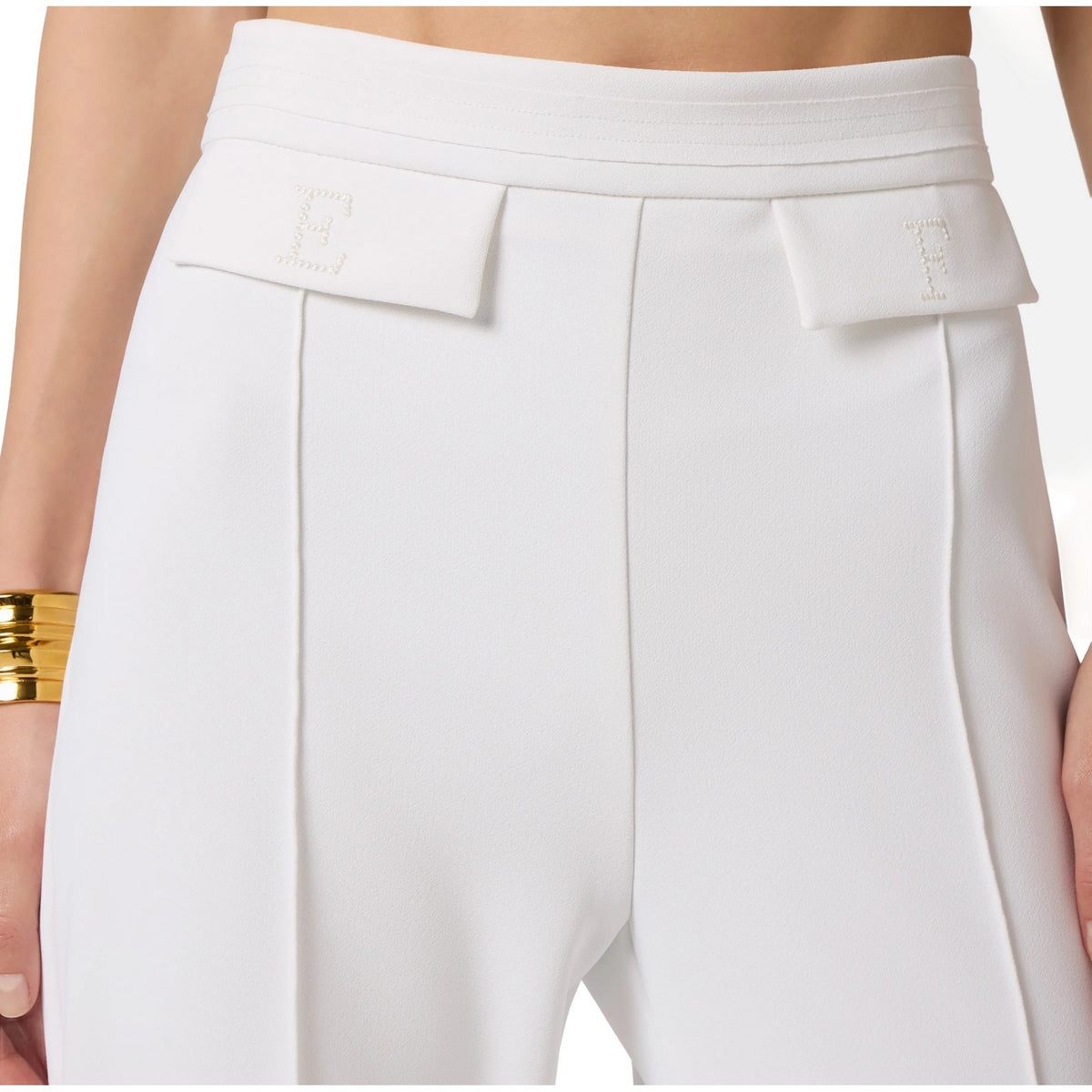 Pantaloni Donna Elisabetta Franchi - Pantalone - Avorio-Gianni Foti