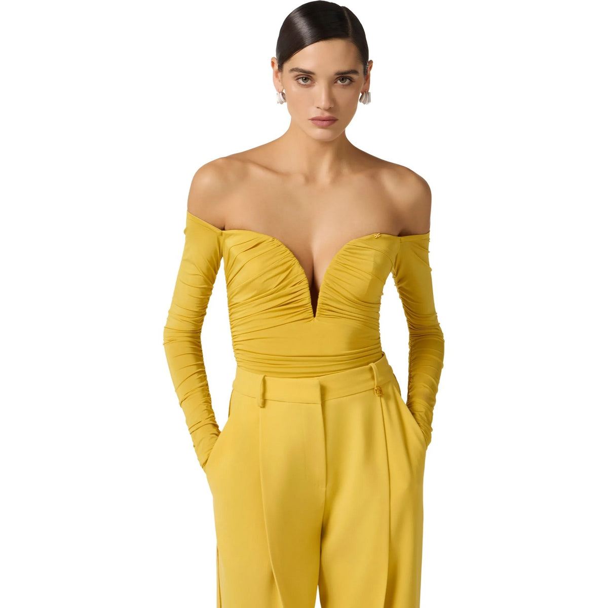 Body Donna Elisabetta Franchi - Body - Giallo-Gianni Foti