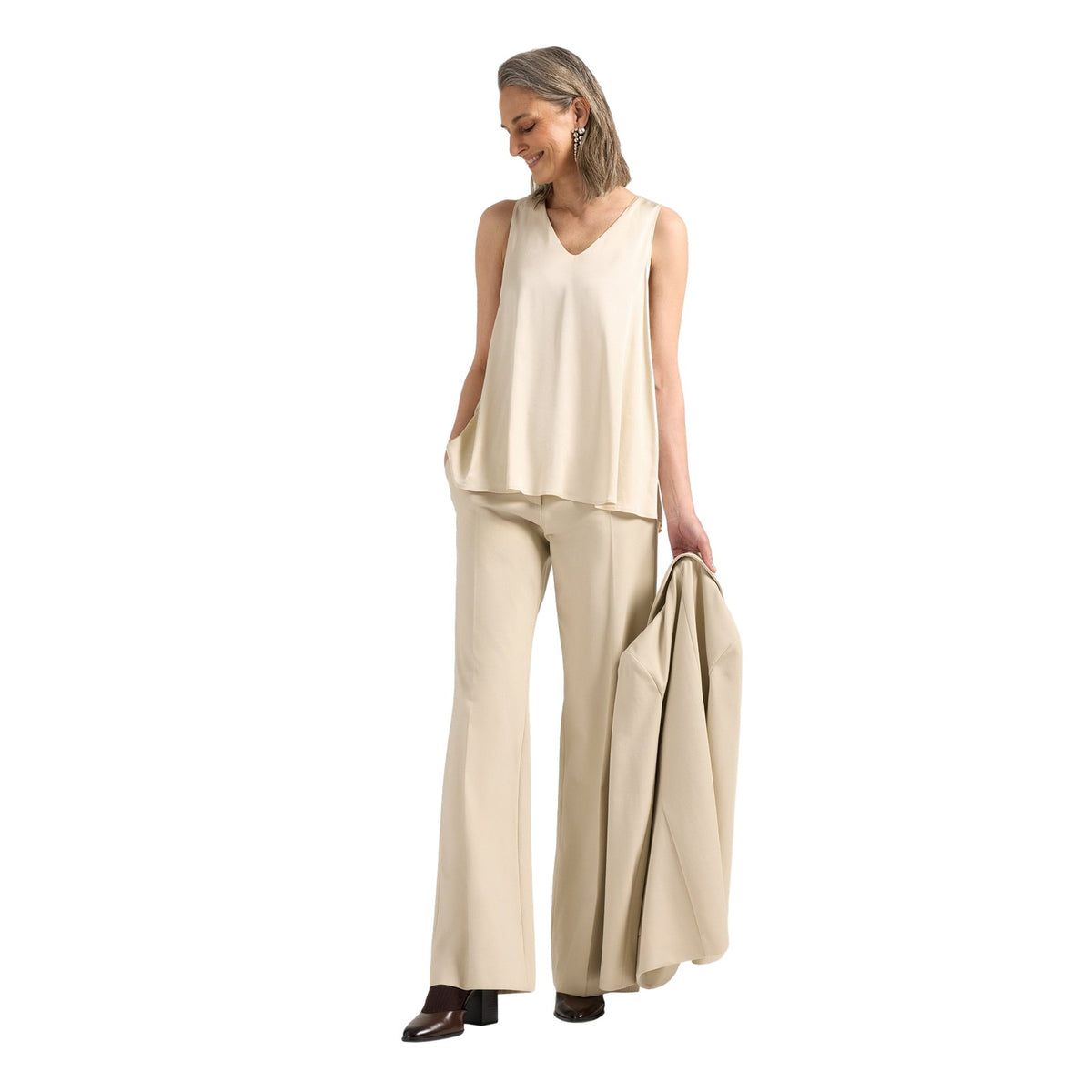 Canotte e top Donna Elena Mirò - Canotta D001P0 - Beige