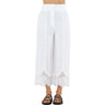 Pantaloni Donna Twinset - Pantalone Cropped Con Pizzo Intarsiato E Cintura - Bianco