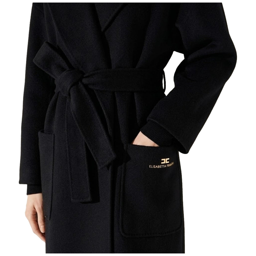 Cappotti Donna Elisabetta Franchi - Cappotto con cintura CP01D66E2 - Nero