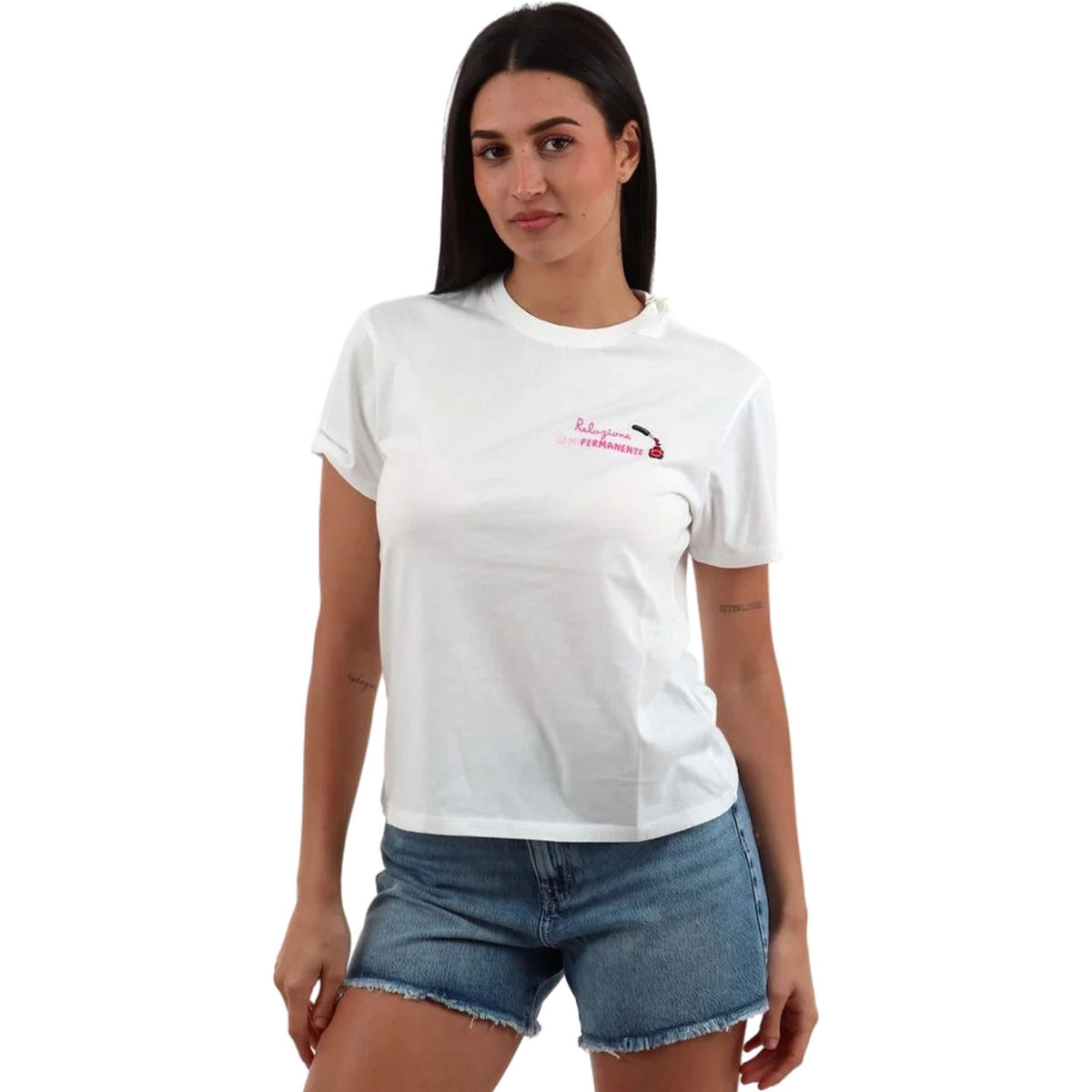 T-shirt Donna Mc2 Saint Barth - Cotton Crew Neck T-Shirt - Bianco