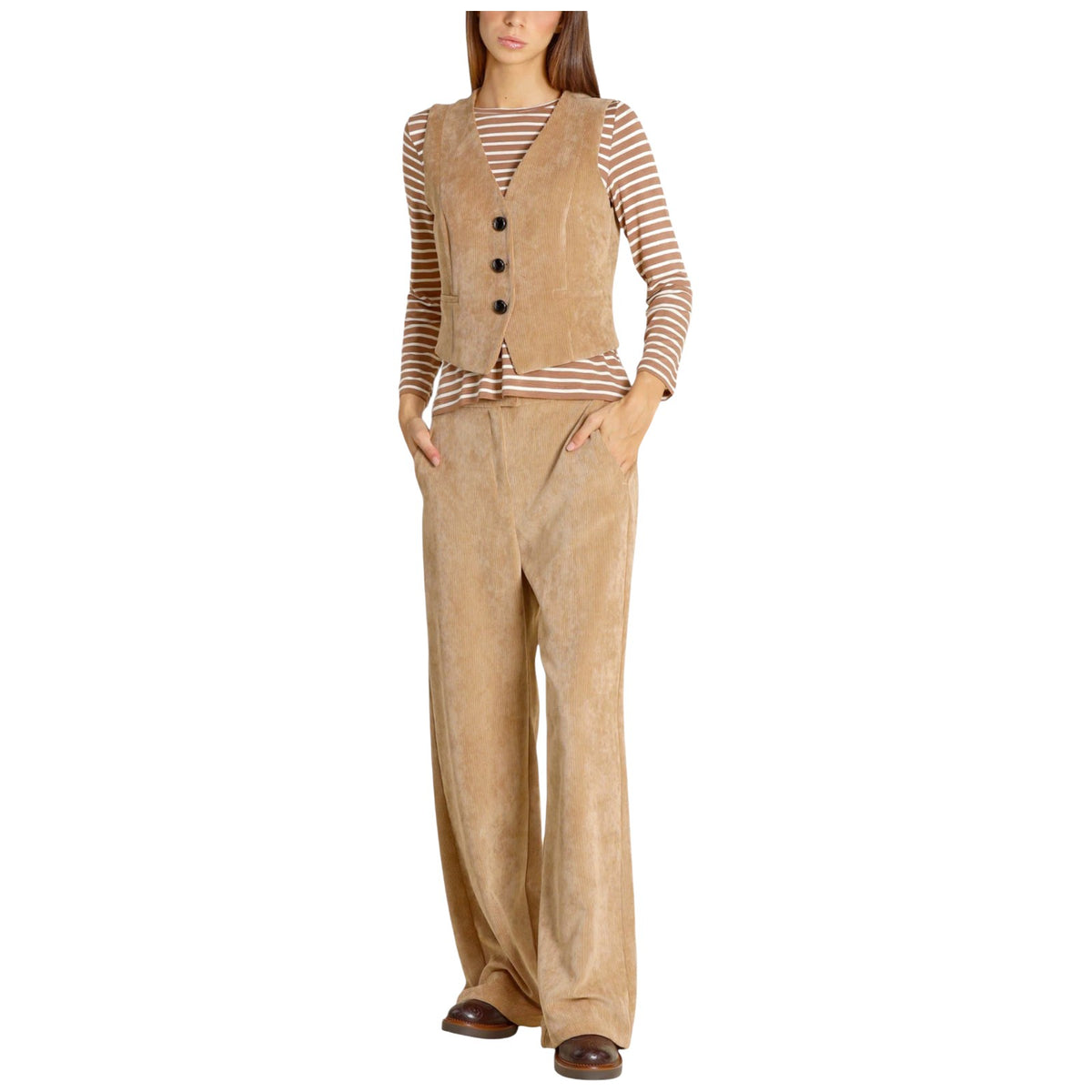 Tailleur pantalone Donna Emme - Emmtirsi Gilet e Pantalone 2625216011 - Cammello