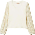 Bluse e camicie Donna Twinset - Maglia Con Pizzo Ricamato - Bianco