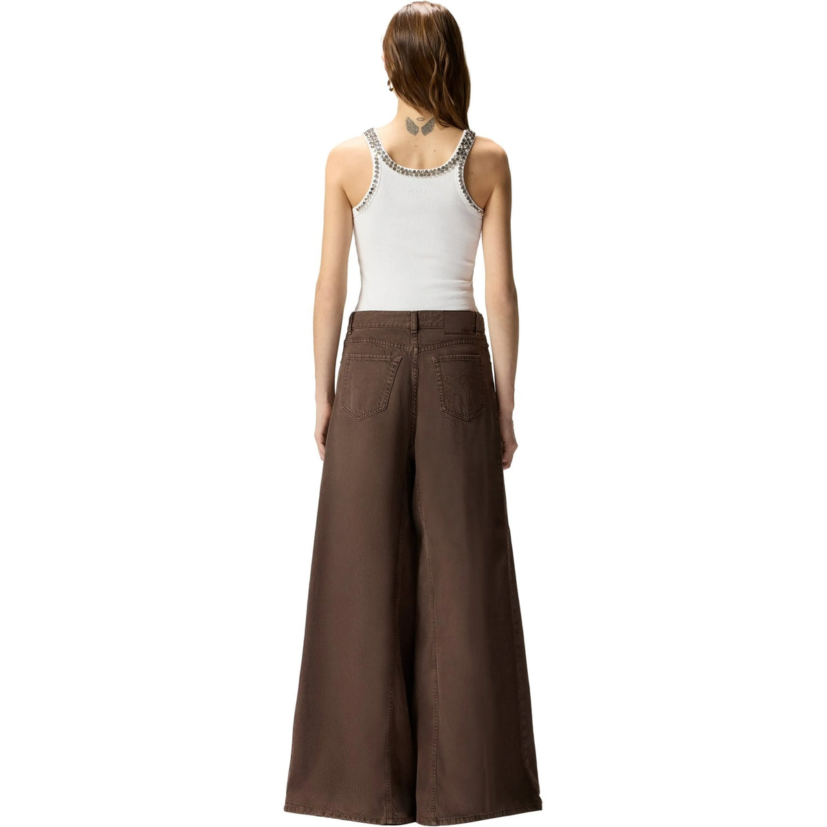 Pantaloni Donna Pinko - Winona Wide Leg Bull Slegato - Marrone