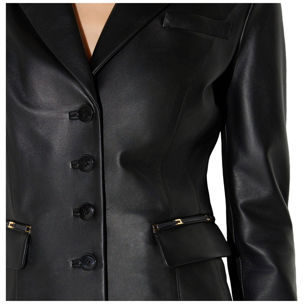 Giacche Donna Elisabetta Franchi - Giacca di pelle GD07G66E2 - Nero