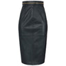 Gonne casual Donna Elisabetta Franchi - Gonna di pelle GP01Z66E2 - Nero