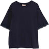 T-shirt Donna Twinset - T-Shirt In Jersey Con Macrame' - Blu