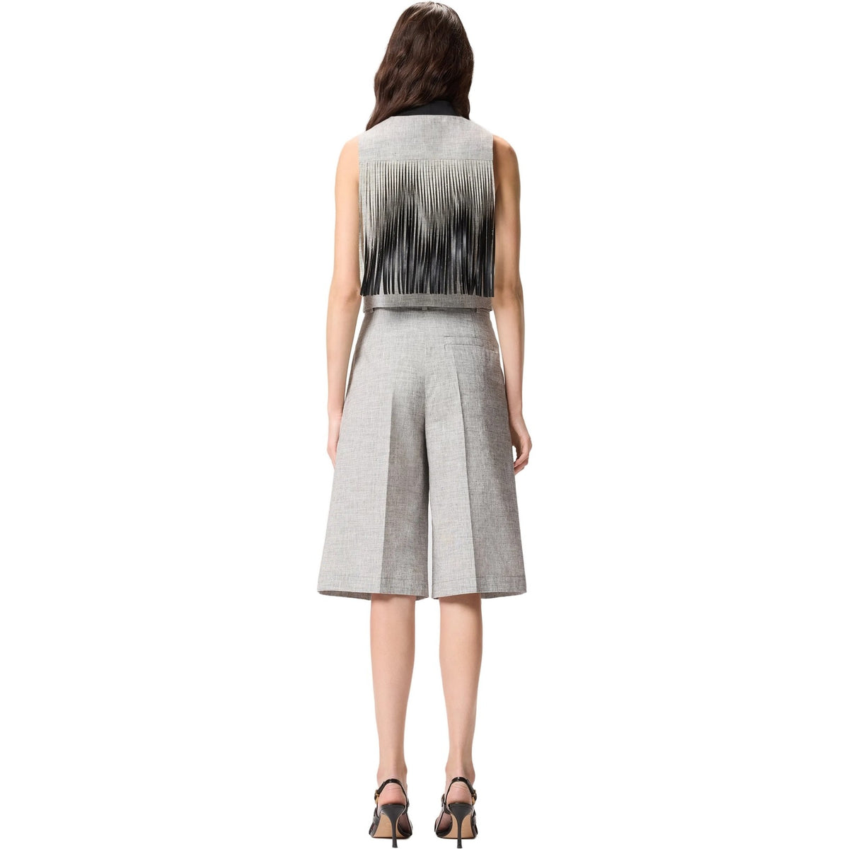 Gilet Donna Pinko - Boretto Gilet Fiammato Lino Co - Grigio
