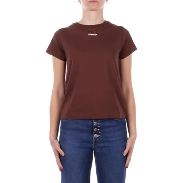 T-shirt Donna Pinko - Basico T-Shirt Jersey Logo Sta - Marrone