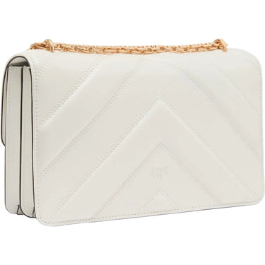 Borse a spalla Donna Pinko - Love One Classic Tripla Catena - Bianco