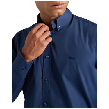 Camicie casual Uomo Harmont & Blaine - Camicia Popeline Tinto Unito CRR043013967M - Blu