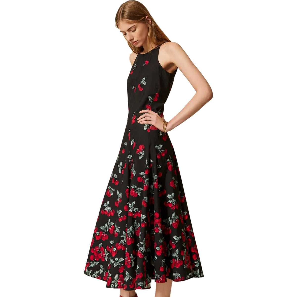 Vestiti da sera e cerimonia Donna Twinset - Abito Lungo Scollo Americana - Rosso