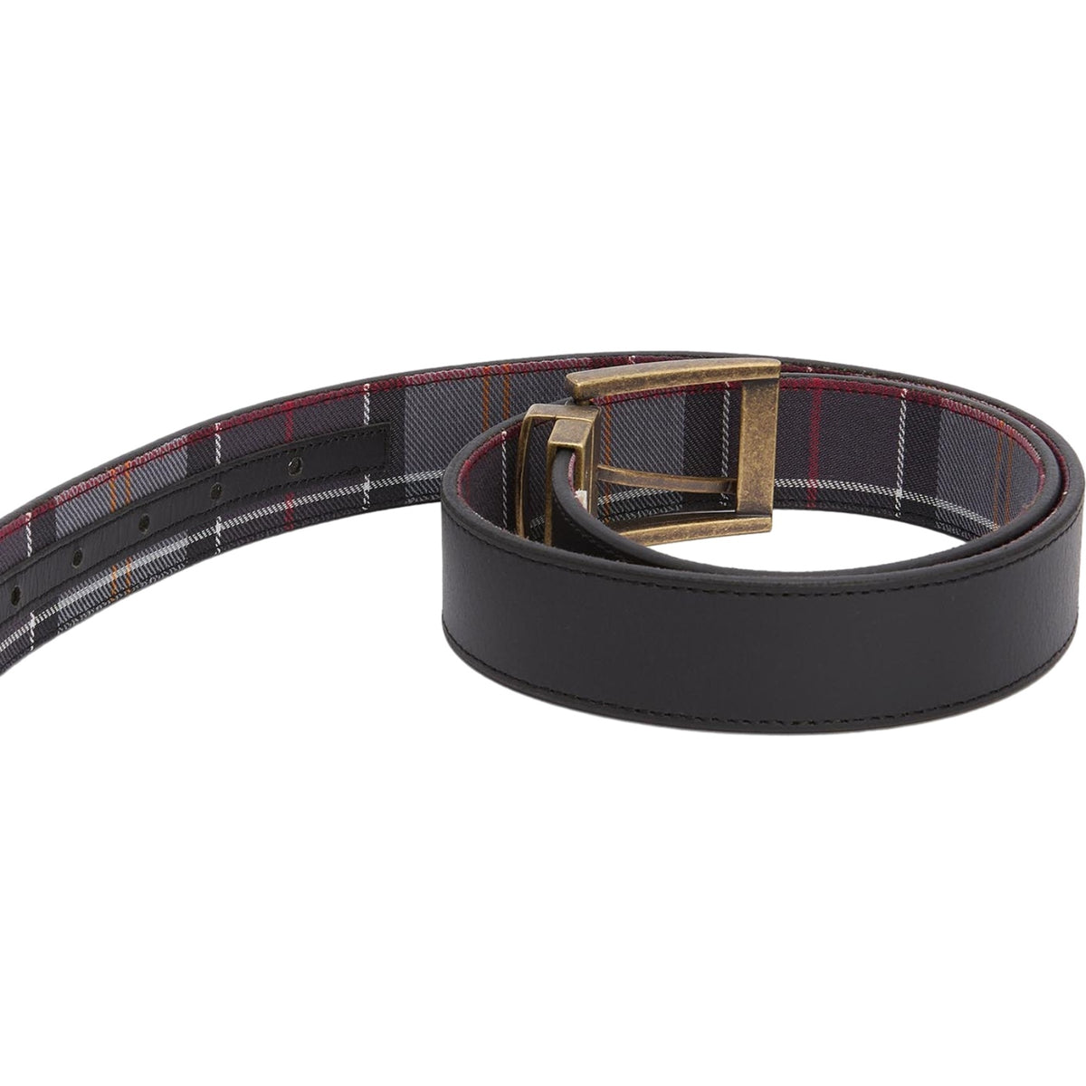 Cinture Uomo Barbour - Reversible Tartan Leather Belt - Nero