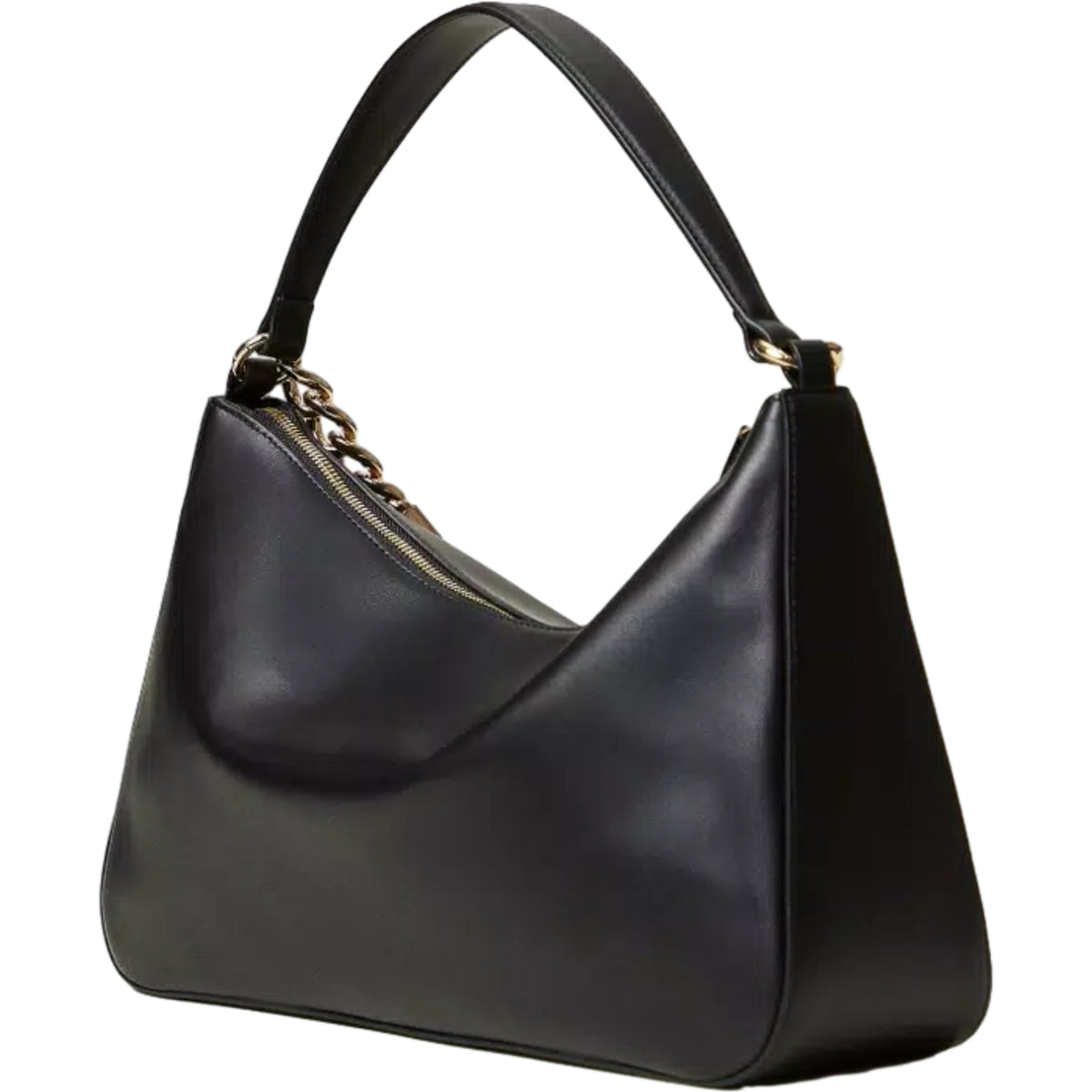 Borse a spalla Donna Twinset - Tracolla Liliane Grande In Pelle C/Catena - Nero