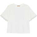 T-shirt Donna Twinset - T-Shirt In Jersey Con Macrame' - Bianco
