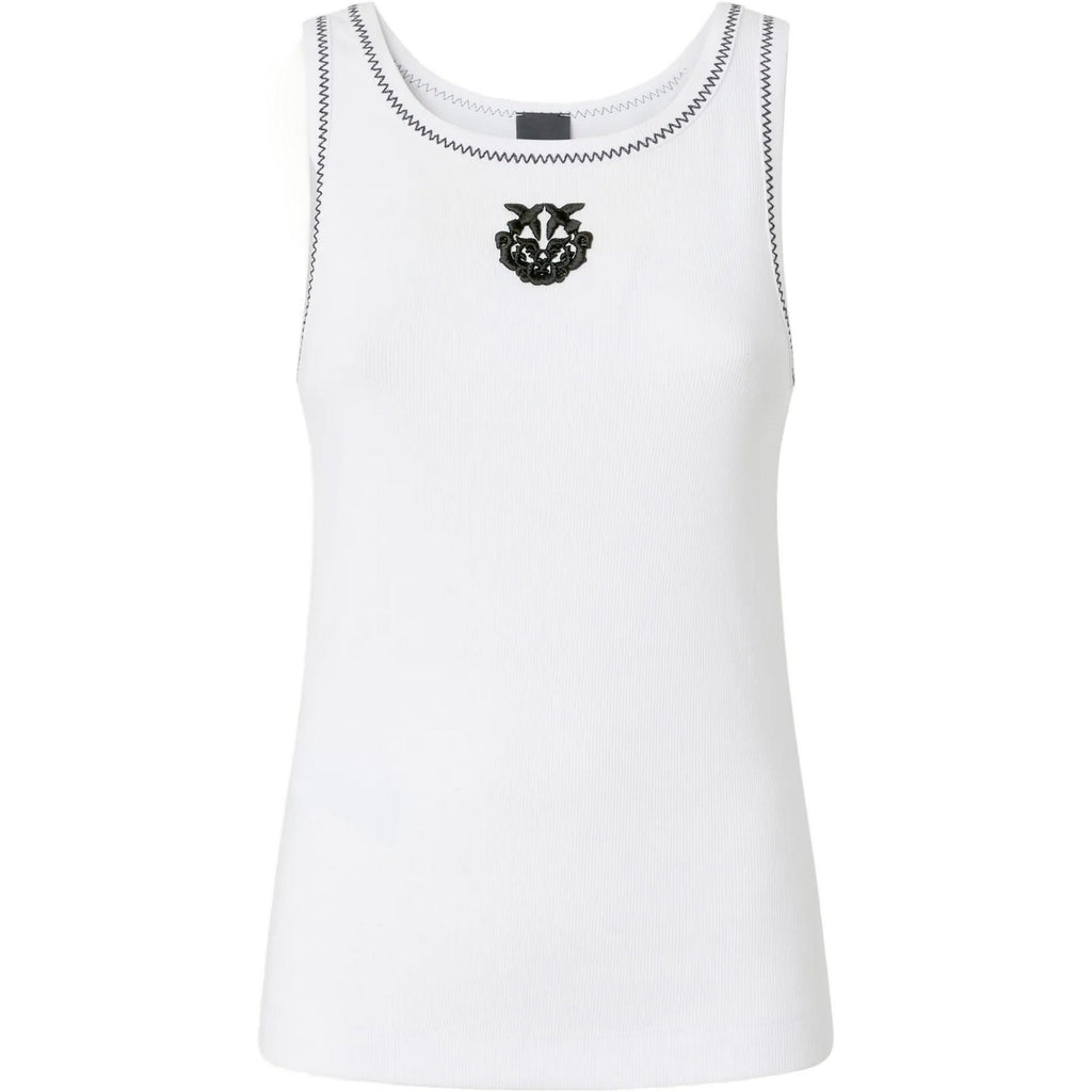 Canotte e top Donna Pinko - Bitetto Canotta Costina Logo T - Bianco