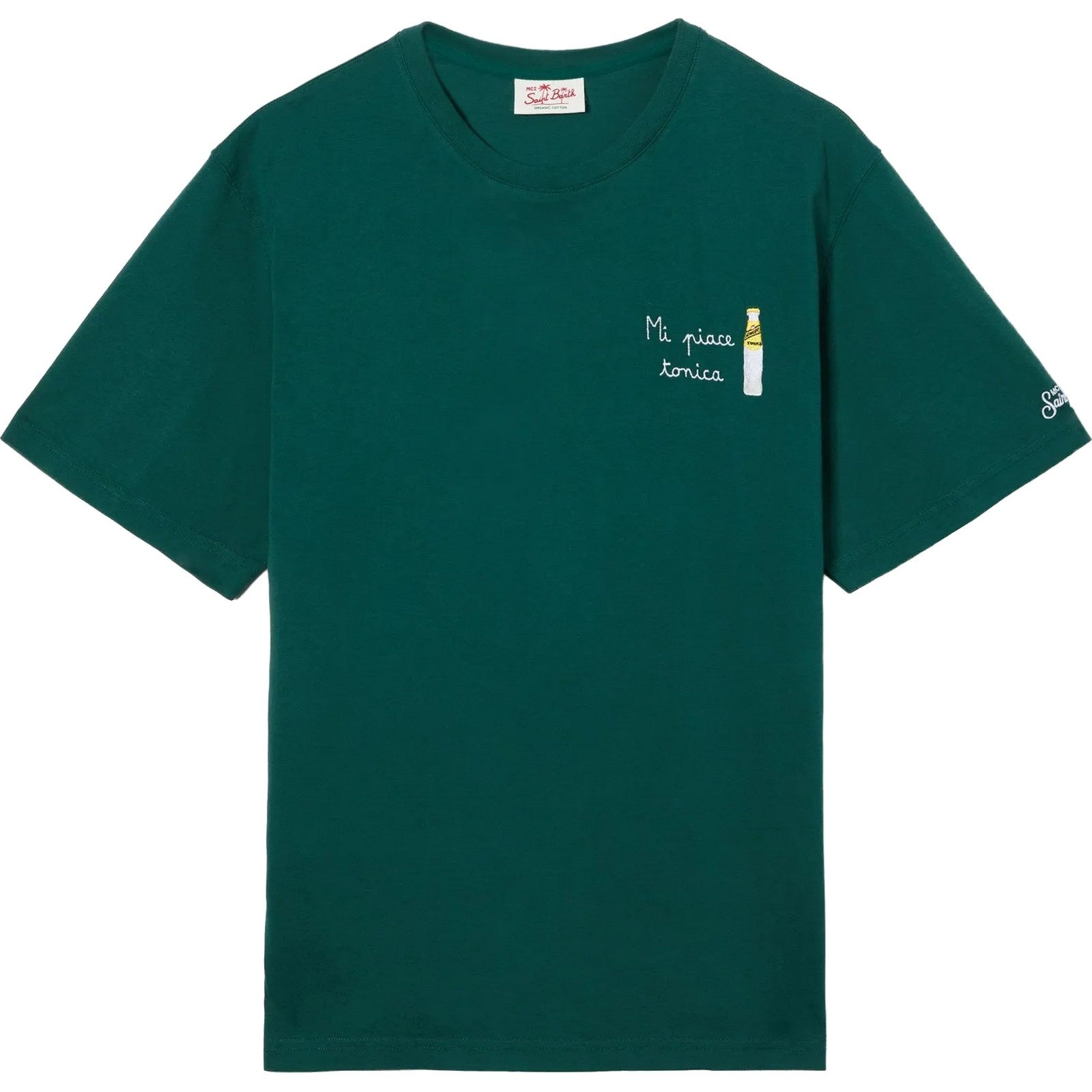 T-shirt Uomo Mc2 Saint Barth - T-Shirt With Embroidery - Verde di Mc2 Saint Barth su Gianni Foti