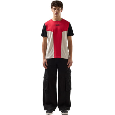 T-shirt Uomo Gcds - Color Block Ss T-Shirt - Rosso-Gianni Foti