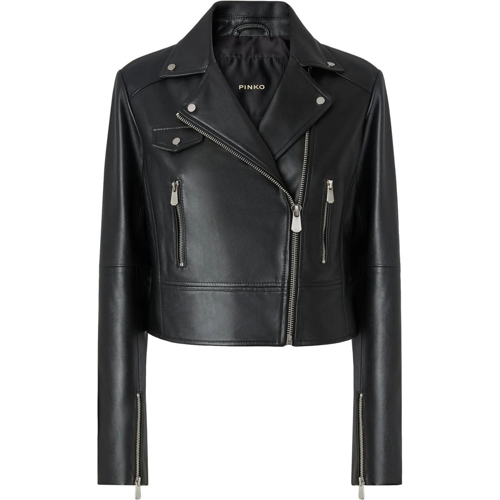 Giubbotti Donna Pinko - New Sensibile Chiodo Nappa - Nero