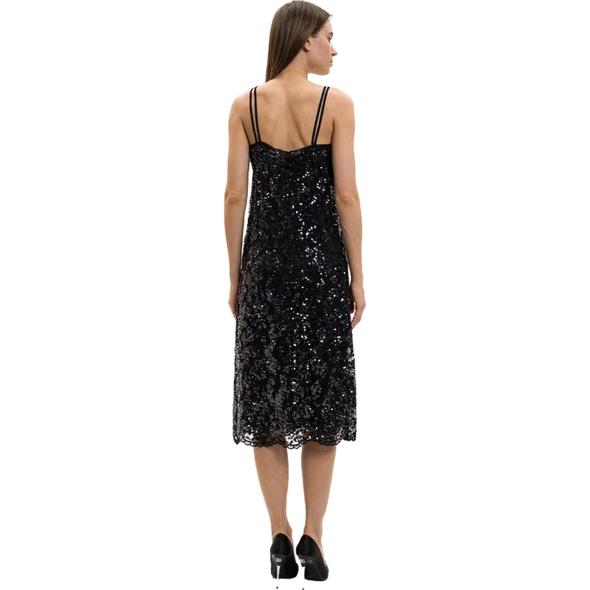 Vestiti da sera e cerimonia Donna Twinset - Abito Lungo C/Spallini E Sottoveste E Cintura - Nero