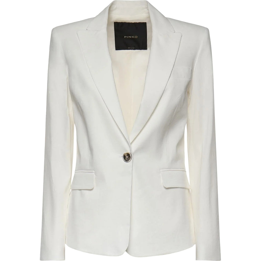 Giacche Donna Pinko - Freda Giacca Lino Stretch - Bianco