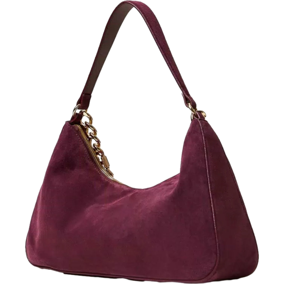 Borse a mano Donna Twinset - Tracolla Grande In Camoscio/Manico In Catena Logo - Bordeaux