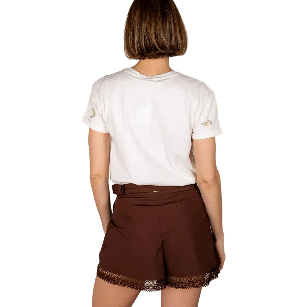 T-shirt Donna Twinset - T-Shirt In Jersey Con Ricami - Bianco