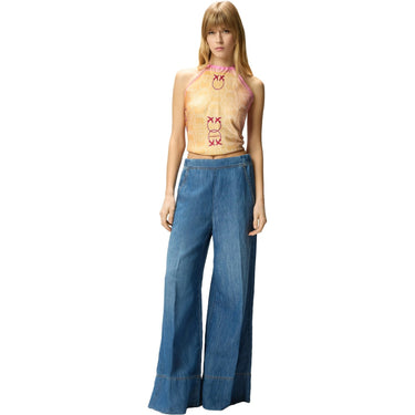 Pantaloni Donna Pinko - Spiaggia Pantalone Light Denim - Blu
